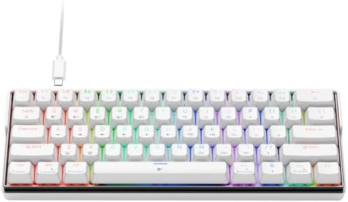 KEMOVE K61SE Gaming Mechanical Keyboard, 60 Percent Wired RGB Backlit N-Key Rollover Compact Mini 61 Keys Keyboard for PC Laptop, Red Switch